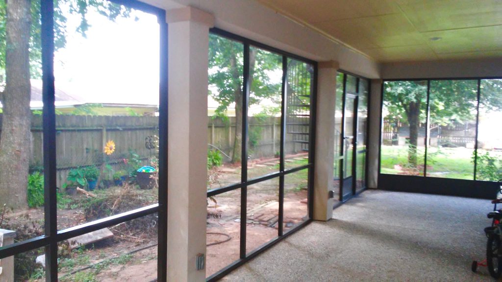 Deck screen enclosure for closed in patios