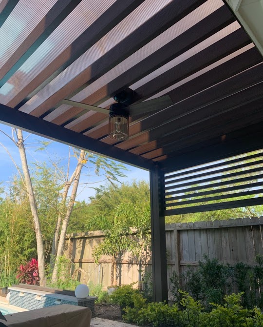 Modern Pergola in Austin TX With Privacy Wall